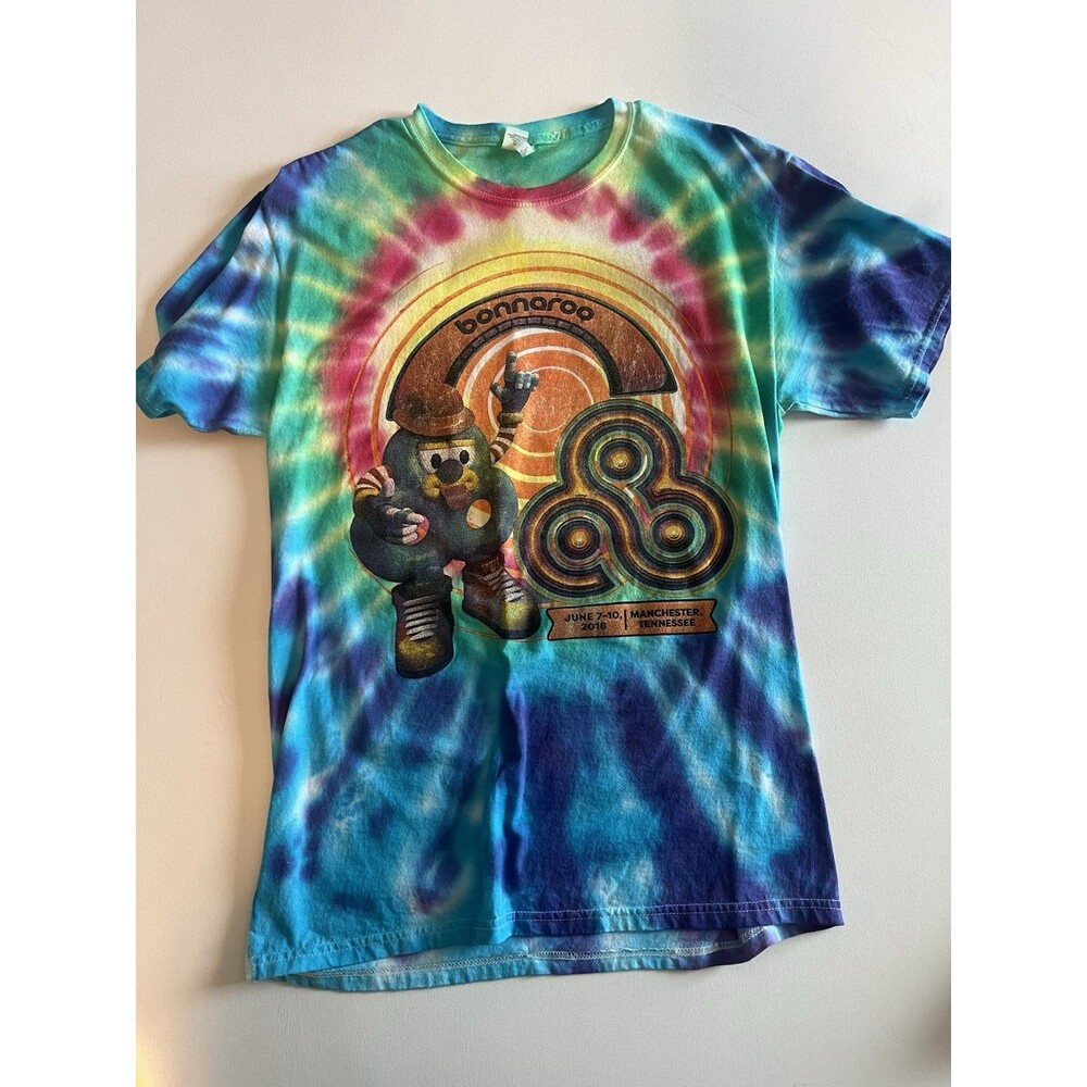 Bonnaroo 2018 Festival Shirt Blue Tie Dye, Killers, Eminem, Bob Iver, Muse